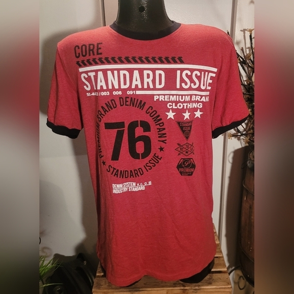 Blumind Red Short Sleeve with White and Black Wording M - Picture 1 of 4